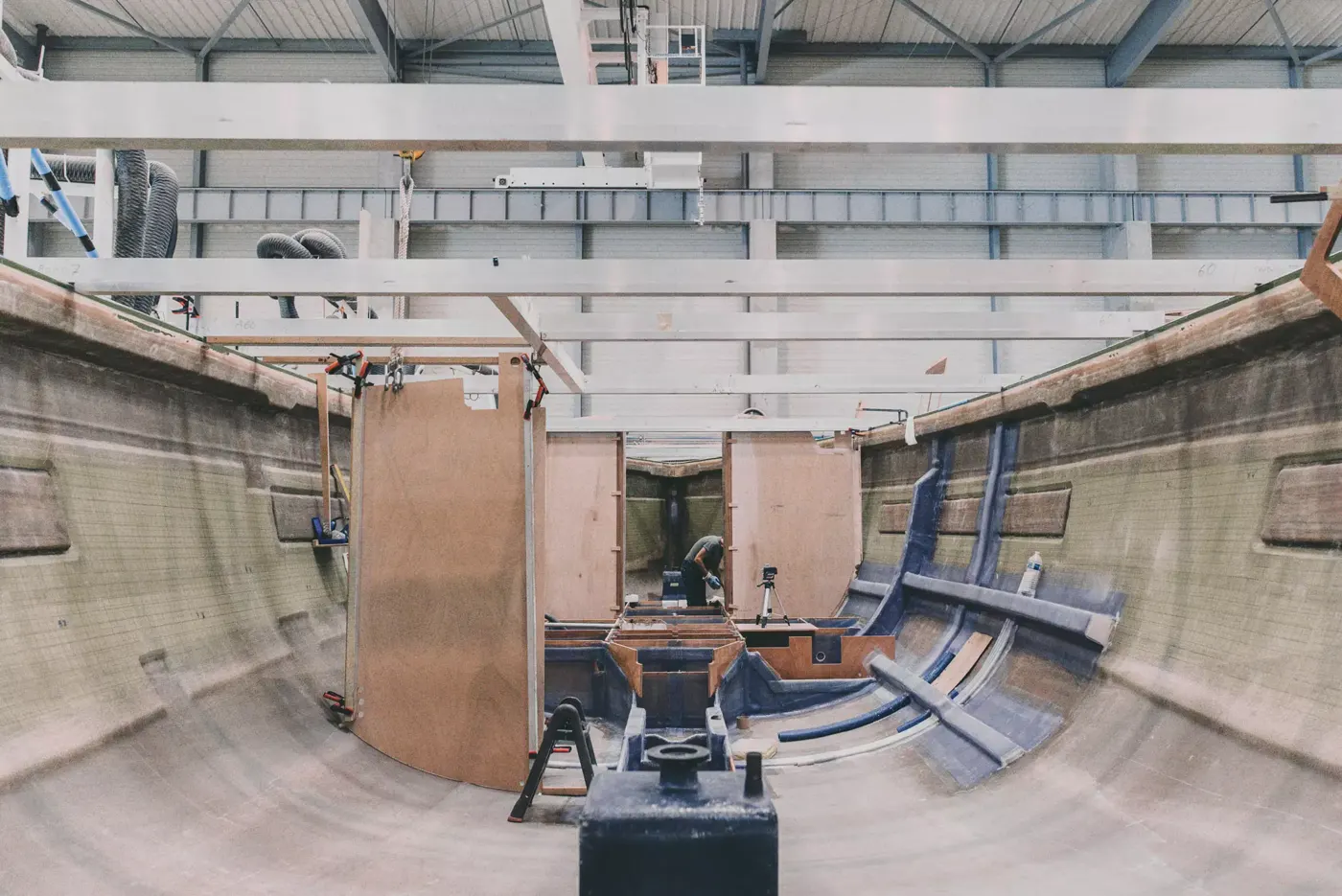 Intérieur d'une coque en construction